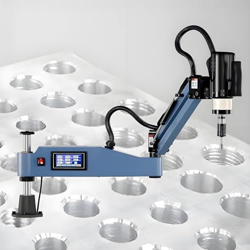 YCNLYSSR Elektrische Gewindeschneidmaschine, Vertikal-/Universal-Gewindeschneidmaschine mit flexiblem Arm, 600 W, Touchscreen, ideal zum Gewindeschneiden und Bohren