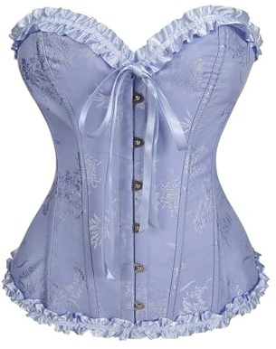 Genérico Corset Mujer, Corsés y Bustier para Mujer Corsé Tops Elegante Shapewear Lencería Gótico Retro Ropa de Halloween Carnava (01-Light Purple, XS)