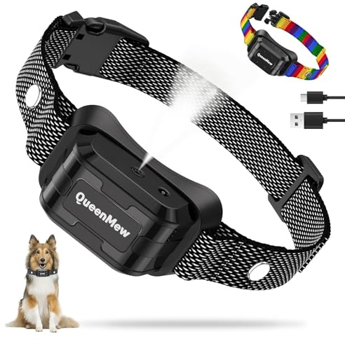 Collare Antiabbaio per Cani, Collare Antiabbaio a Spruzzo con 3 Livelli di Sensibilità e Spruzzo Regolabili, CollareAntiabbaio per Cani alla Citronella Impermeabile e Ricaricabile con 2 Cinturini
