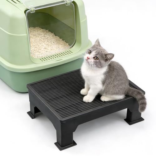Cat Litter Box Step Ramp, Non-Slip Pet Litter Tray Stairs for Kittens, Senior & Arthritic Cats, Easy Access Litter Box Aid