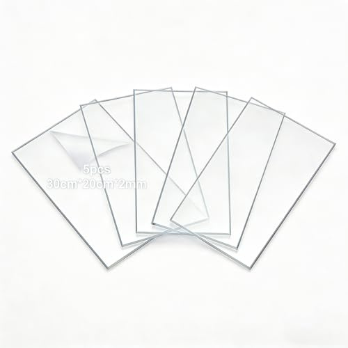 TIANLIN 5 Stück Acrylplatten Transparent 2mm, Glasscheibe 30 x 20 cm Acrylglas Platte, Transparente Acrylplatten für Bilderrahmen, Projekte, Malerei und Handwerk
