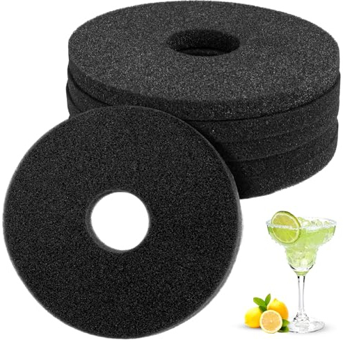 TonJin 6 spugne nere di ricambio per bordo di vetro, sale margarita, succo di lime