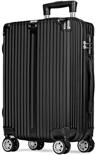 POSH Valigia da viaggio 77x50x30 cm - Trolley grande leggera da 4 kg in ABS - Capacità da 100 L con doppie ruote silenziose a 360° - Bagaglio stabile con lucchetto a combinazione