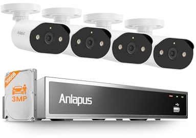 Anlapus CCTV Kit Cámaras Vigilancia PoE 8CH 5MP NVR