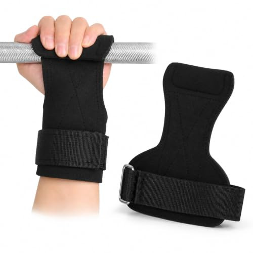 1 Paio straps palestra, fascette palestra, strips palestra, straps palestra donna, grip palestra - modello regolabile antiscivolo con imbottitura per stacchi, rematore, lat machine e trazioni