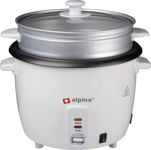 Alpina Reiskocher - 1,8 Liter - 700 Watt - Mit Koch- und Wärmekontrollleuchte - Weiß
