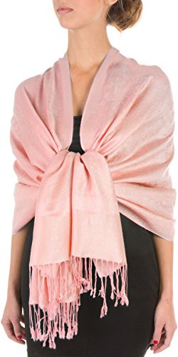 Sakkas 70 X 28 Paisley Self-Design Schal/Wrap/Stole - Pfirsich