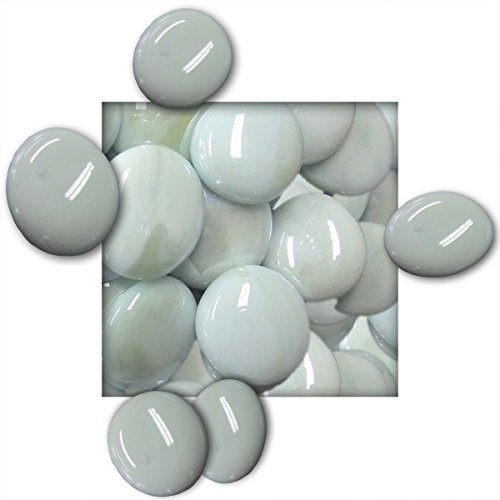 Kieskönig 1 kg Glasnuggets 25/30 mm Deko Steine Glassteine Mosaiksteine Top Qualität Perlmutt opak