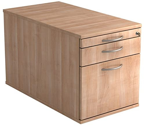 Rollcontainer TC mit 1 Schublade & 1 Hängeregister, 42,8 x 80 x 51,2 cm, Nussbaum, Bogengriff Metall