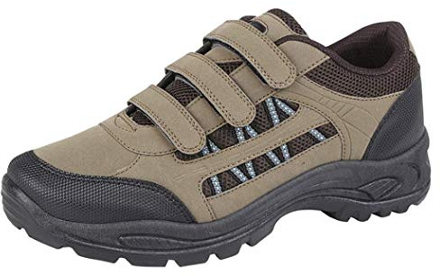 Dek ASCEND Three Touch Fastening Trek And Trail Casual Trainer Shoes - Khaki/Brown Textile/Synth.Nubuck, Small Kids UK 7 / EU 24