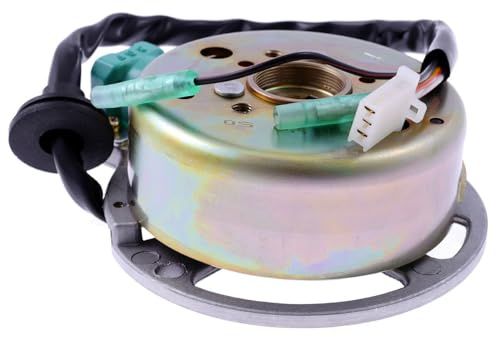 Lichtmaschine Rotor/Stator kompatibel mit YAMAHA Aerox 50, Aerox 50 Cat | Typ SA14, Motor Minarelli liegend; komplett mit Stator, Kabelsatz, Polrad und Pick-up der Lichtmaschine, Fahrzeugtyp Roller