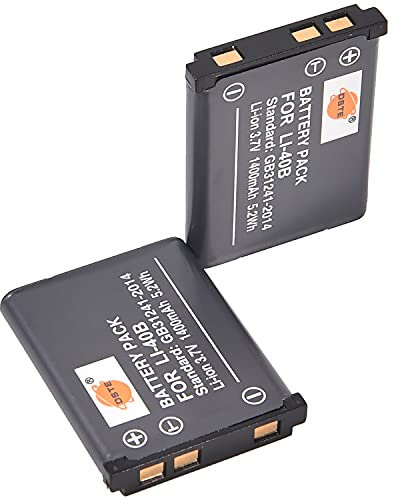 DSTE 2-Pack Ersatz Batterie Akku Kompatibel für Olympus Li-40B KLIC-7006 LB-012 D-630 D-720 D-725 IR-300 FE-190 FE-220 FE-230 FE-240,Steelseries Arctis Nova Pro Wireless Headset