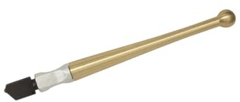 CRL Fletcher®Gold-Tip Designer II™ Wide Head Glass Cutter w/Brass Handle - 1712