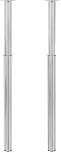 vidaXL 2 Patas Telescópicas para Mesa regulables en altura 710mm-1100mm níquel