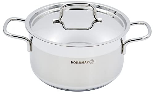Korkmaz Pot en acier inoxydable Alfa, argenté, 20 cm, 1018