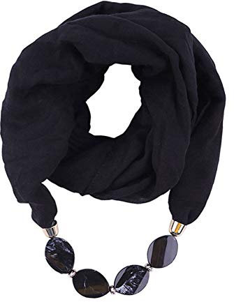 Asudaro Damen Tücher Halskette Modeschmuck Anhänger Schals Sonnenschutz Jahrgang böhmischen Stil Kette Quasten Schal Halskette Halstücher Bekleidung Elegante Schal Wrap Pashminas 180 x 48CM