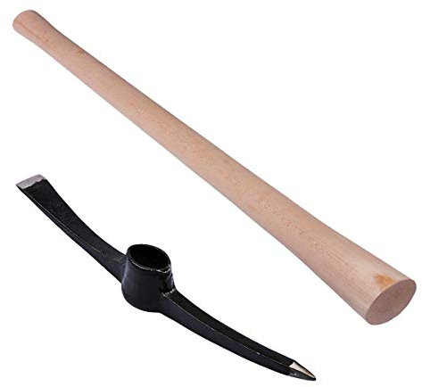 7lb Pick Axe with Solid Beechwood Wooden Handle Garden Pickaxe Digging Tool