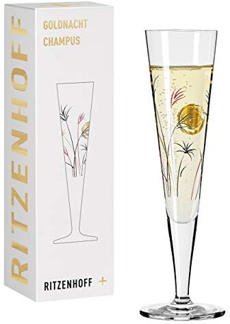 Ritzenhoff 1071013 Bicchiere da champagne 200 ml - Serie Goldnacht No. 13 - Nobile pezzo di design con oro vero - Made in Germany