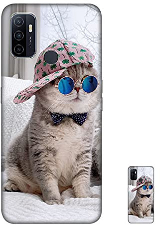 HopMore Schwarz Hülle für Oppo A53S / Oppo A53 / A32 A33 2020 Handyhülle Weich Silikon Mutiv Slim Silikonhülle Soft Bumper Case Schutzhülle Stoßfest Cover - Nette Katze