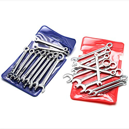 Larcele 20-tlg Mini Ringmaulschlüssel Set, 4mm-11mm Maulschlüssel MEHRWEG MNBS-06 Metrisch & SAE