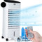 oneConcept Luftkühler mit Wasserkühlung, 4-in-1 Verdunstungskühler, Luftbefeuchter, Ventilator & Luftreiniger, Mobile Klimageräte Luftkühler, Leiser 60W Air Cooler, 320m³/h Kühlender Luftstrom