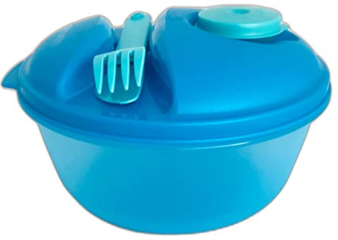 Tupperware to Go Salat&Go 1,5 L blau türkis A157 Salat & Go mit Besteck Picknick und Dressingbecher