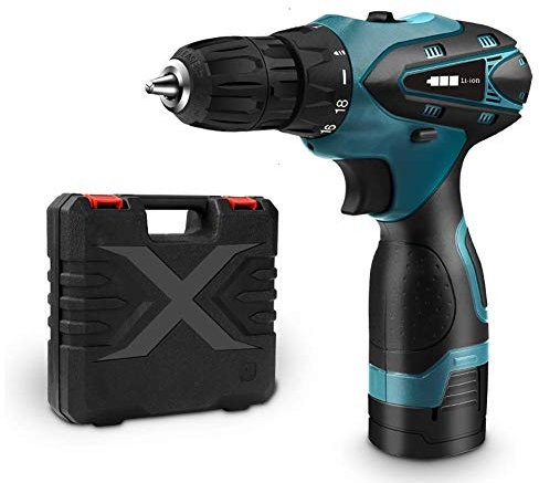 Taladro inalámbrico Profesional de 16,8 V, Destornillador eléctrico, par máximo de 32 NM, Herramientas de carpintería de Bricolaje de 2 velocidades con baterías de Iones de Litio, Set1
