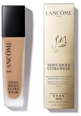 Lancôme Teint Idole Ultra Wear 325C, feuchtigkeitsspendende Full Coverage-Foundation in Beige mit natürlich mattem Finish, bis zu 24 Stunden Halt, geeignet für alle Hauttypen, 30ml