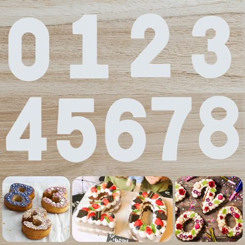 OIOYLEY 14 Zoll Backform Zahlen Groß, 9 Stück 0-8 Zahlen DIY Backen Kuchen Schablonen, Torte Vorlage für DIY-Kuchen, Kekse, Hochzeit Geburtstag Party Dekoration (14 Zoll, 35.5CM)
