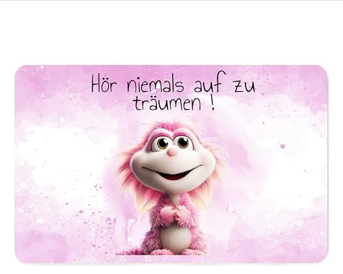 Melifestyle Vesperbrettchen Frühstücksbrettchen mit Spruch lustig Hör niemals auf zu träumen Geschenk Arbeitskollegen Freunde Familie