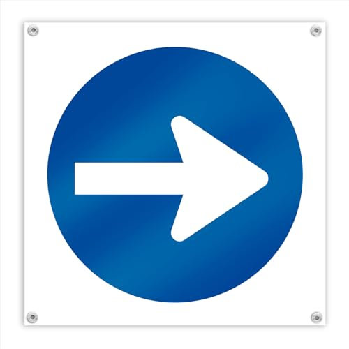 Cartello Senso obbligatorio 42 x 42 cm Tela stampata Segnale di avvertimento per area di lavoro (sentimento obbligatorio)