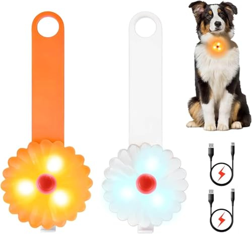 AHJ LED Blinklicht, 2 Stück, USB-C Wiederaufladbar für Hund und Kinder