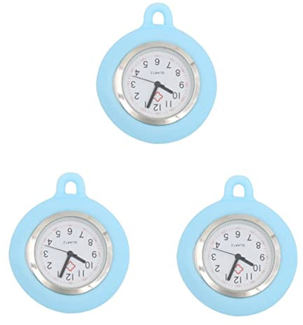 WRITWAA 3st Schwesternuhr Aus Silikon Hängende Uhr Taschenuhr Betrachten Schlüsselanhänger Uhr Krankenschwester Uhren Damenuhr Krankenschwesteruhr Brosche Einfache Schwesternuhr Die Uhr