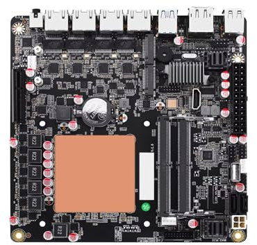 PeeliCeeli Carte mère NAS 6 baies SATA3.0, Core i5 12450H Mini ITX Carte mère avec 6 x M.2 NVMe, 4 x i226V 2.5GbE LAN Computer Board avec DDR5 16 Go RAM 256 Go SSD, PCIe4.0 x4