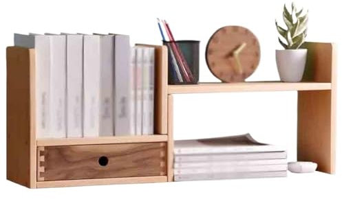 ZENY896V Büroschrank Einfaches, verstellbares Desktop-Bücherregal, ausziehbares Organizer-Regal aus Holz mit Schubladen, for den Aufbewahrungsständer im Home-Office-Arbeitszimmer Modernes Büromöbel