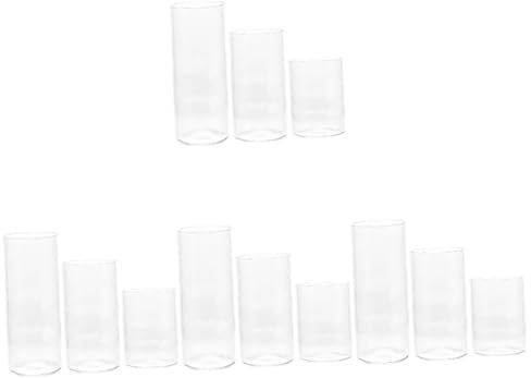 MAGICLULU 4 Sätze Windfester Lampenschirm Flackern Kerzenhalter Für Tischdekoration Led Zylinderständer Für Party Lichter Kerzenformen Für Die Kerzenherstellung Glas Transparent 3 Stück * 4