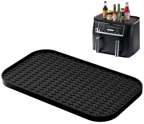Airfryer Zubehör Kompatibel mit Ninja AF400EU AF451EU, Schwarzes Silikon-Aufbewahrungsregal, Heißluftfritteuse Multifunktionale Silikonmatte, Staubdicht und Leicht zu Reinigen