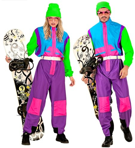 W WIDMANN MILANO Party Fashion – Kostym, skiddräkt för kvinnor och män, overall med bälte, retrodesign för karneval och apres skidfest