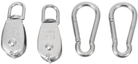 Mobestech Edelstahl M25 Seilrolle 4er Set Feste Schwenkbare Hebeseilrolle Für Kabelseilanwendung