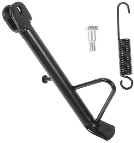 MAGICLULU 1 Juego de Soporte de Hierro Negro para Motocicleta, Soporte Lateral de Caballete, Accesorio para Moto, Fuerte Agarre