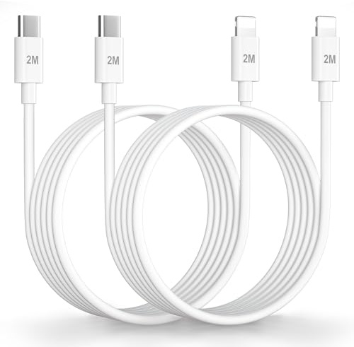 Câble USB C vers Lightning 2M-Lot de 2[Certifié MFi], Cable iPhone USB C Cable Chargeur USBC Câble Lightning Cable Charge Rapide Cordon Chargeur iPhone Fil USBC pour iPhone14/13/12/11/XR/8/7/SE/iPad