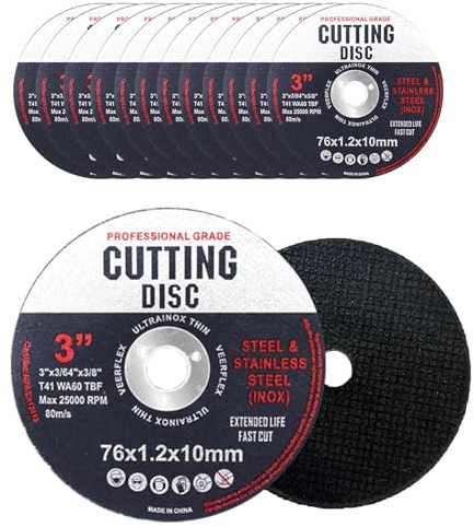 12 discos de corte de 76 mm, discos de corte, discos de amoladora angular para metal, discos de amoladora, corte para cortar madera de metal