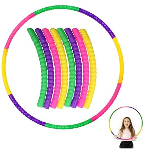 UZYXC Hula Hoop Niña 12 Segmentos Ajustable - De 6 a 12 Secciones para Fitness y Gimnasia Rítmica, Puede Formar Dos Aros Pequeños de 6 Partes,para Baile Entrenamiento Familiar Incluye Guía de Montaje