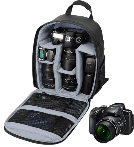 Generico Zaino Fotocamera da Viaggio - Borsa Portaattrezzatura Fotografica con Scomparti - Organizzatore Multifunzione con Zip per DSLR adatto a Uomini Donne Ragazzi Ragazze Sportivi