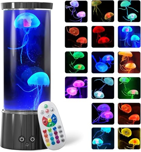 KIKILIVE Jellyfish lamp Jellyfish Aquarium with Remote Control 17 Colors for Mood Lighting Decoration Christmas Gifts Children