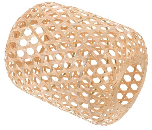 Paralume Intrecciato in Bambù per Lampada Sospensione Rustico | Riduce l'Abbagliamento, Facile da Staccare, Superficie Liscia, Consistenza Delicata, Atmosfera Artistica