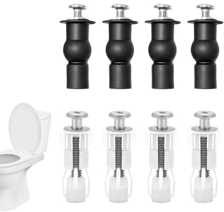 Lot de 8 Pièces Détachées pour Abattant WC, Fixation Universelle Abattant Toilette, Vis D'expansion pour Abattant de Toilettes, Compatible WC Clipsable, Kit de Réparation