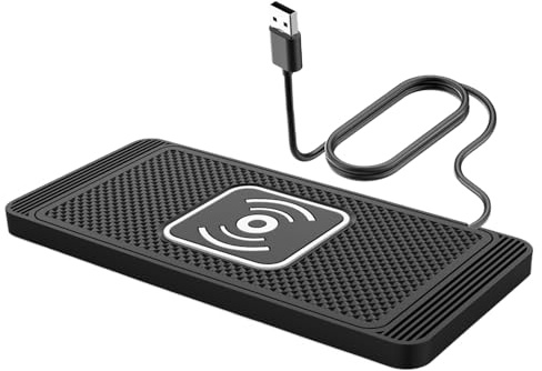 Base Di Ricarica Wireless Per Auto | Supporto Ricarica Senza Fili Per Telefono In Auto | Rilevamento Automatico Antiscivolo con Cavo da 100 cm per Montaggio Console Centrale