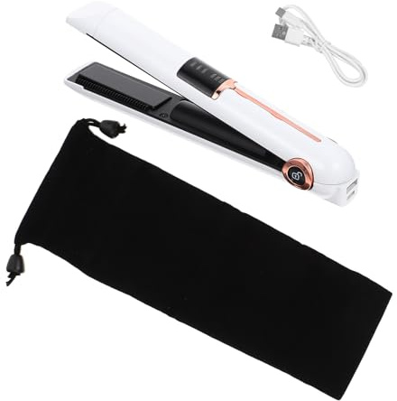 GANAZONO Rizador de Pelo Inalámbrico Portátil Batería de 2600mah y Ajuste de Temperatura para Viaje, Diseño Ligero de Abs Carga USB para Uso Profesional y Personal
