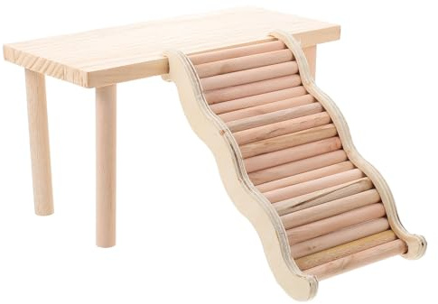 DOITOOL Hamster Holzleiter Kletterplattform Haustierkäfig Spielzeug Aus Robustem Holz Für Kleintiere Bewegung Und Beschäftigung